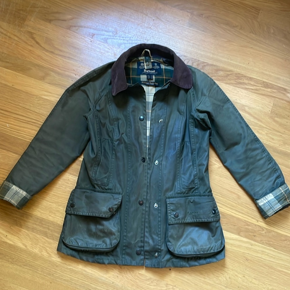 Barbour Beadnell field jacket, dark olive, US 0, UK 4, Euro 30